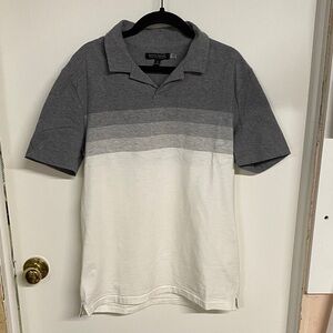 Banana Republic Factory Gray and White Polo Shirt